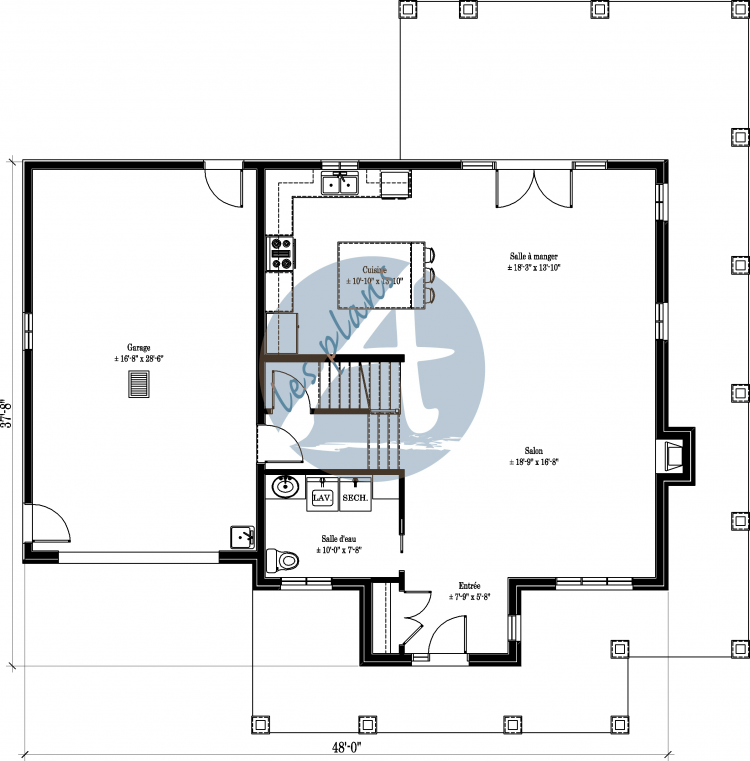 Plan du rez-de-chaussée - Cottage 11036A