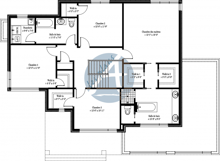 Plan de l'étage - Maison à 2 étages 11038A