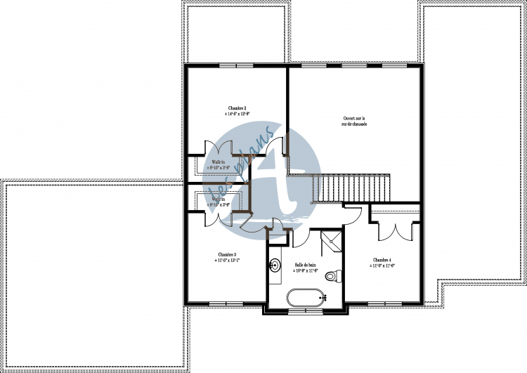 Plan de l'étage - Maison à 2 étages 12043