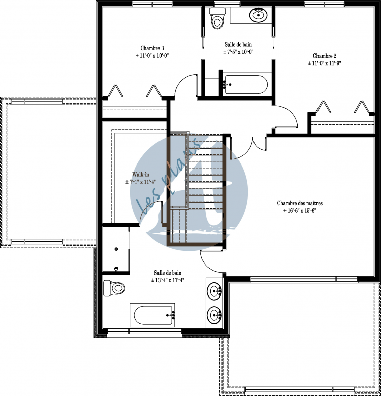Plan de l'étage - Maison à 2 étages 16047