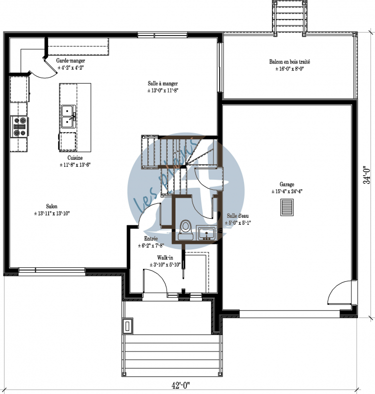 Plan du rez-de-chaussée - Cottage 17020