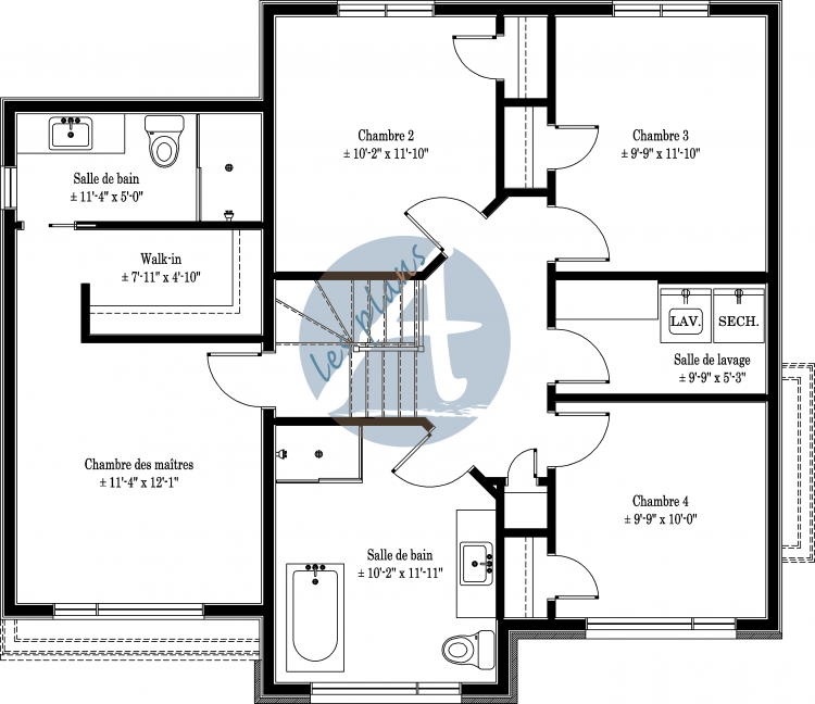 Plan de l'étage - Maison à 2 étages 17090