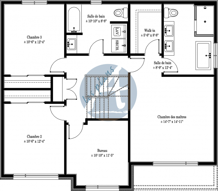 Plan de l'étage - Maison à 2 étages 18072A