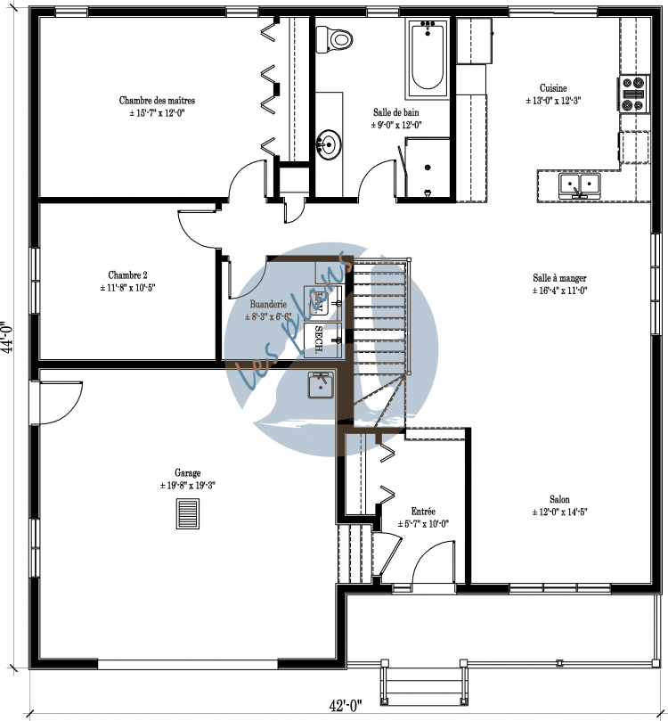 Plan du rez-de-chaussée - Bungalow 14029