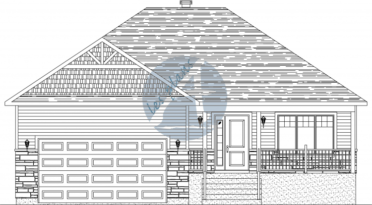 Façade - Maison plain-pied 19040