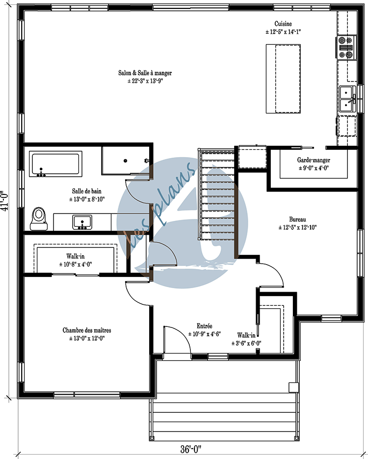 Plan du rez-de-chaussée - Bungalow 21005