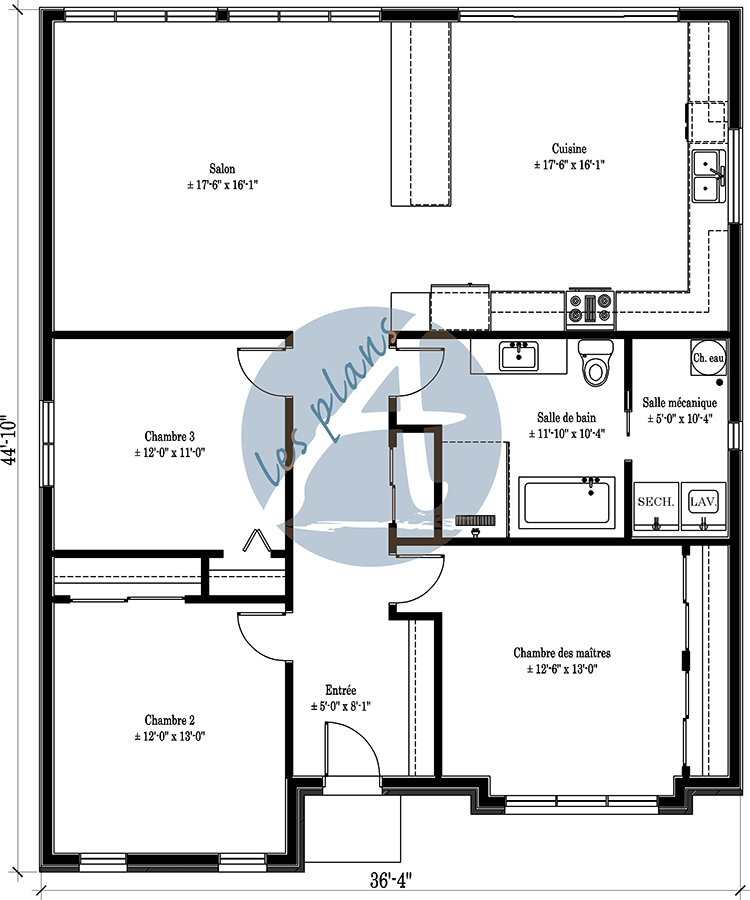 Plan du rez-de-chaussée - Maison plain-pied 21065