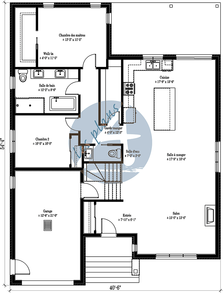 Plan du rez-de-chaussée - Bungalow 22009