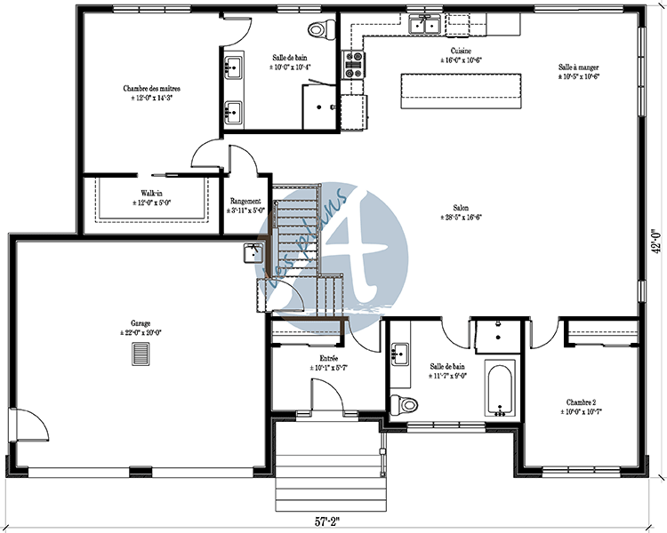 Plan du rez-de-chaussée - Maison plain-pied 23057
