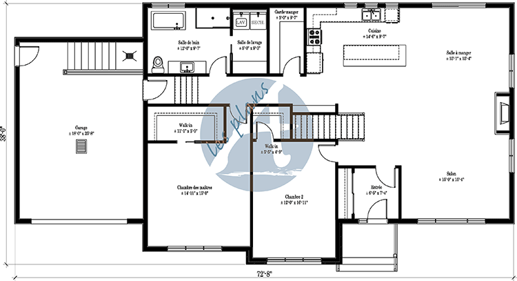 Plan du rez-de-chaussée - Maison plain-pied 24006