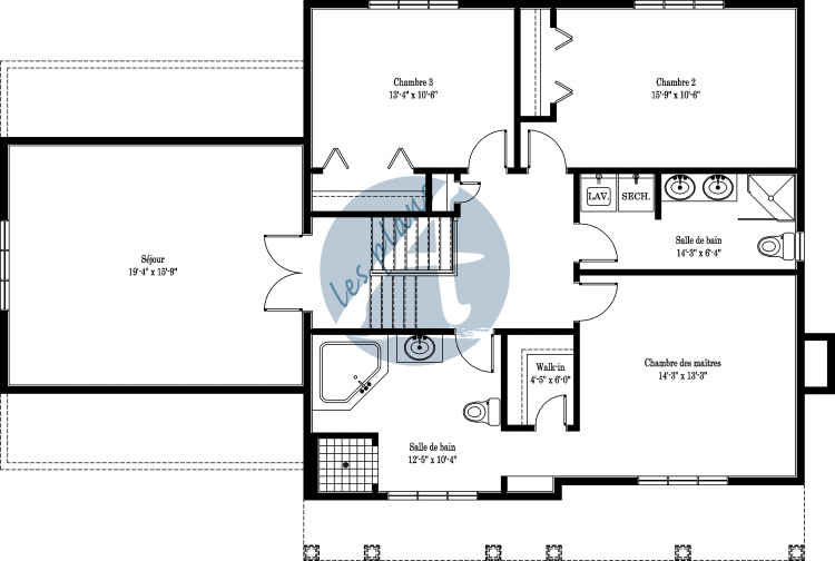 Plan de l'étage - Maison à 2 étages 08011