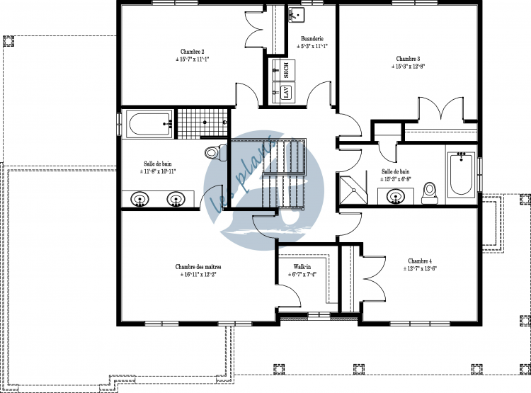 Plan de l'étage - Maison à 2 étages 09004