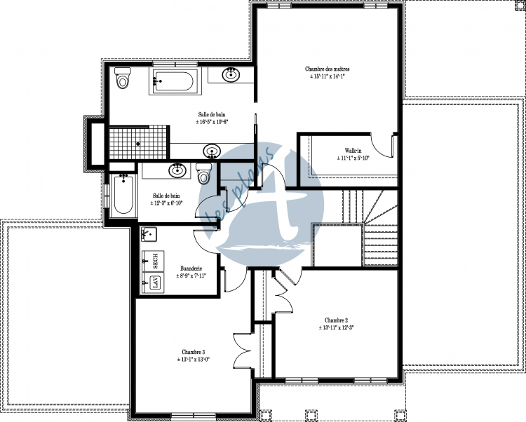 Plan de l'étage - Maison à 2 étages 09011
