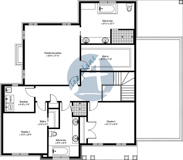 Plan de l'étage - Maison à 2 étages 09012A
