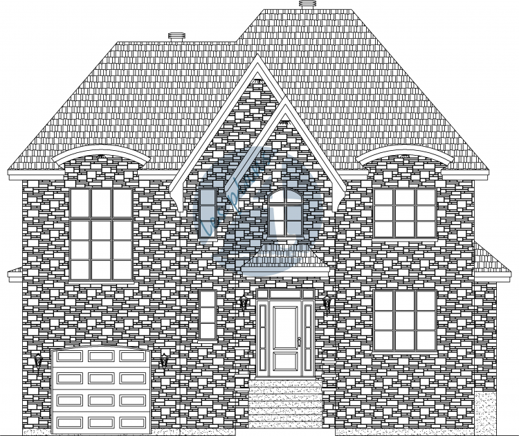 Façade - Maison à 2 étages 09021B