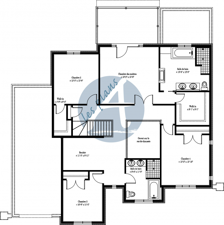Plan de l'étage - Maison à 2 étages 09022E