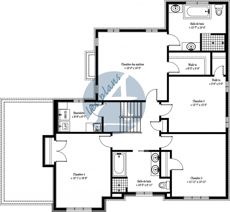 Plan de l'étage - Maison à 2 étages 09025C