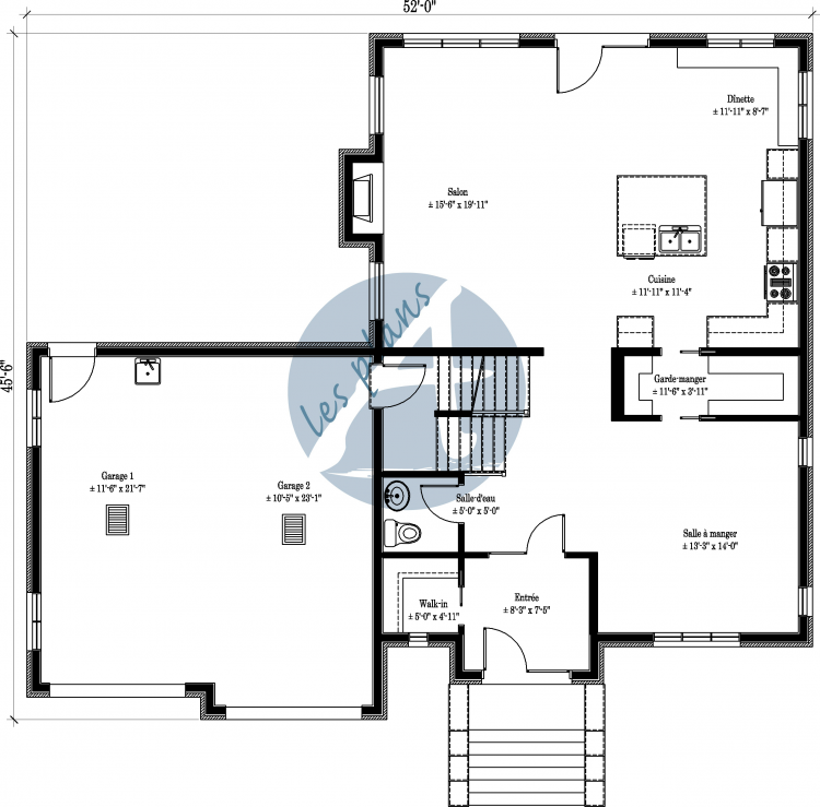 Plan du rez-de-chaussée - Maison à 2 étages 09026