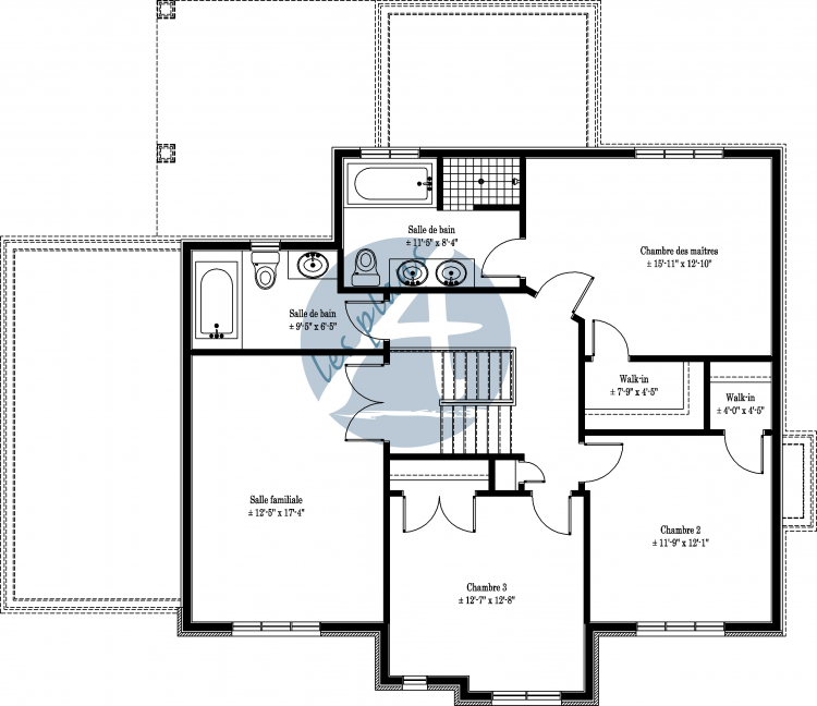 Plan de l'étage - Maison à 2 étages 10002