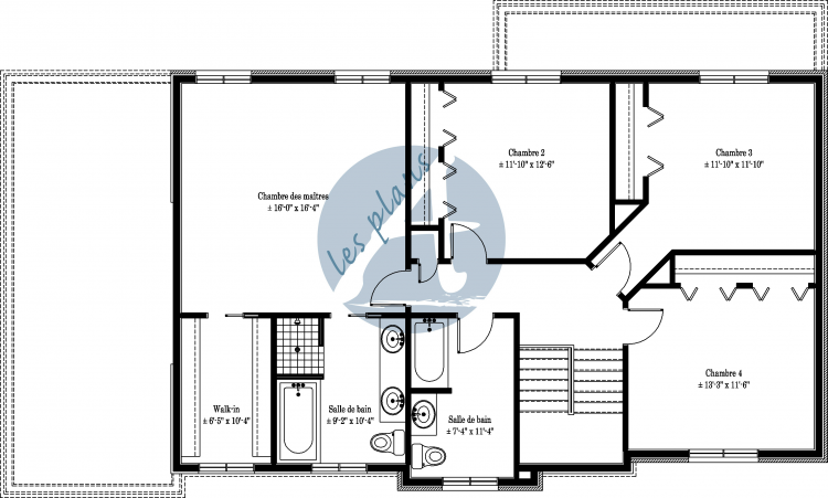 Plan de l'étage - Maison à 2 étages 10006B
