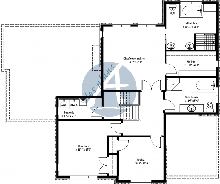 Plan de l'étage - Maison à 2 étages 10012A