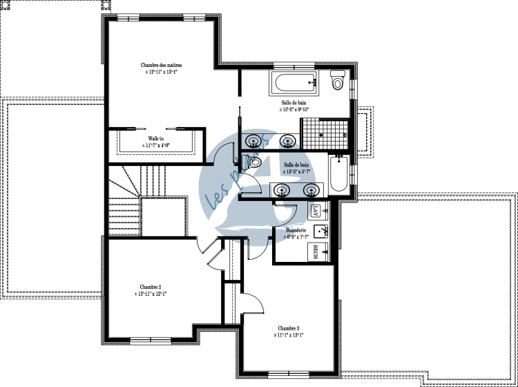 Plan de l'étage - Maison à 2 étages 10017