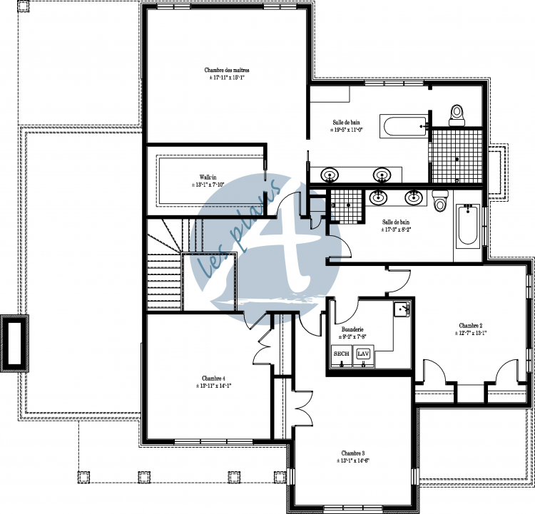 Plan de l'étage - Maison à 2 étages 10021A