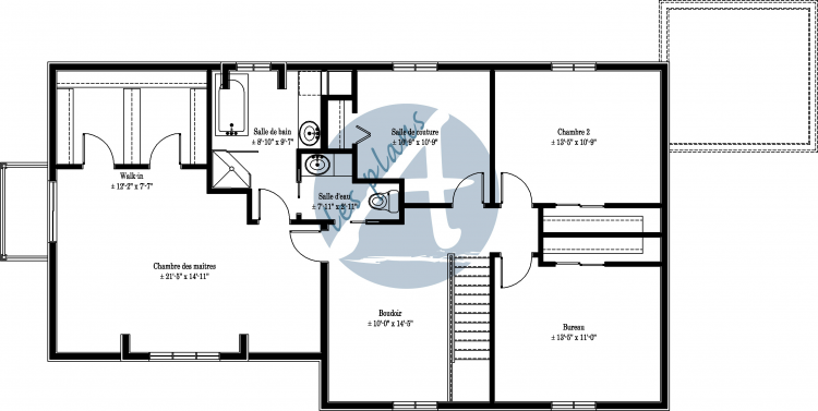 Plan de l'étage - Maison à 2 étages 10023