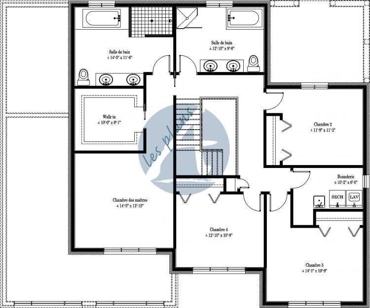 Plan de l'étage - Maison à 2 étages 10028