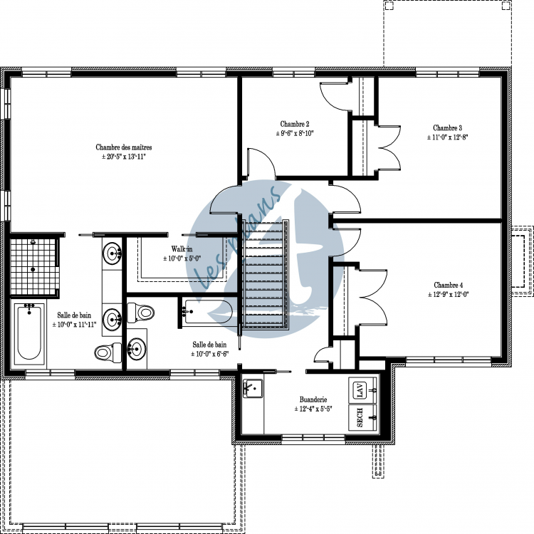 Plan de l'étage - Maison à 2 étages 10042