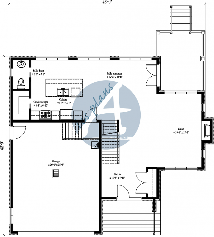 Plan du rez-de-chaussée - Cottage 10042