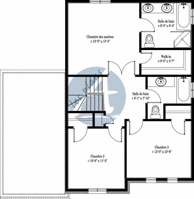 Plan de l'étage - Maison à 2 étages 10045