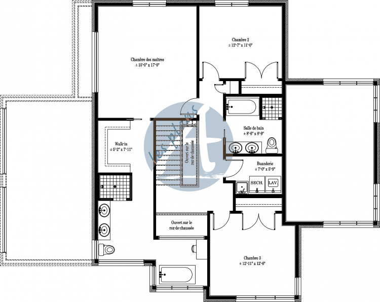 Plan de l'étage - Maison à 2 étages 11007