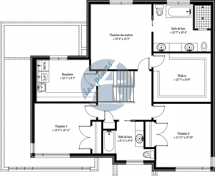 Plan de l'étage - Maison à 2 étages 11016B