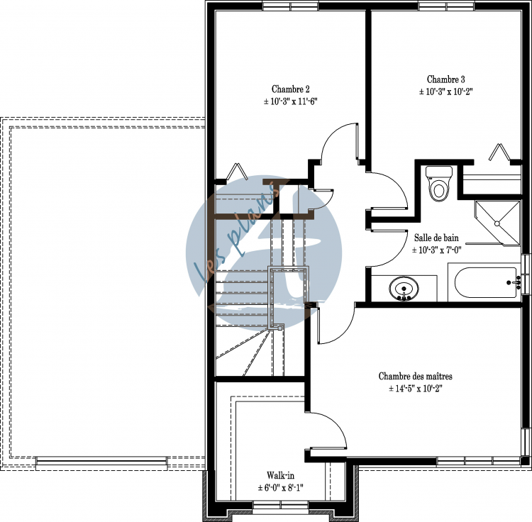 Plan de l'étage - Maison à 2 étages 11018