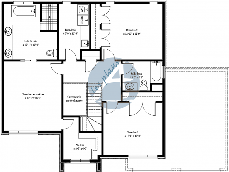 Plan de l'étage - Maison à 2 étages 11021