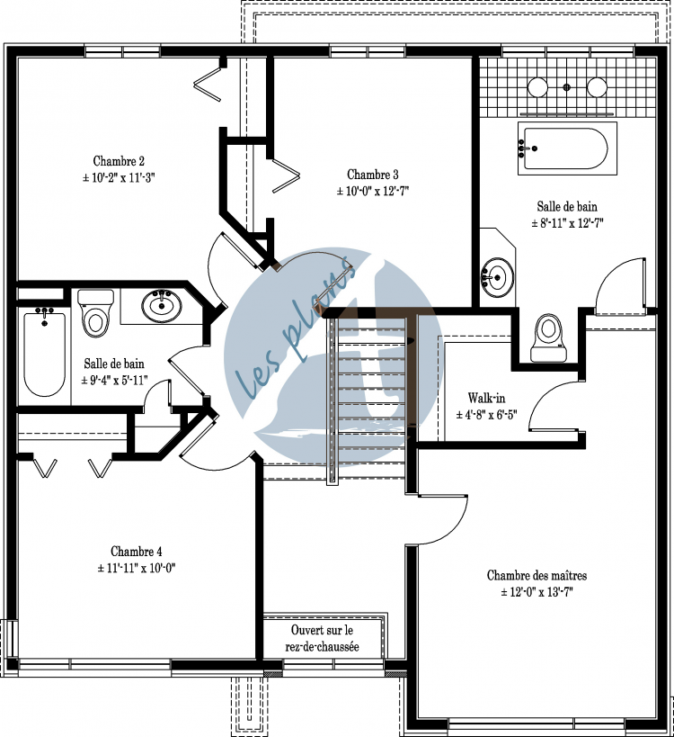 Plan de l'étage - Maison à 2 étages 11031B