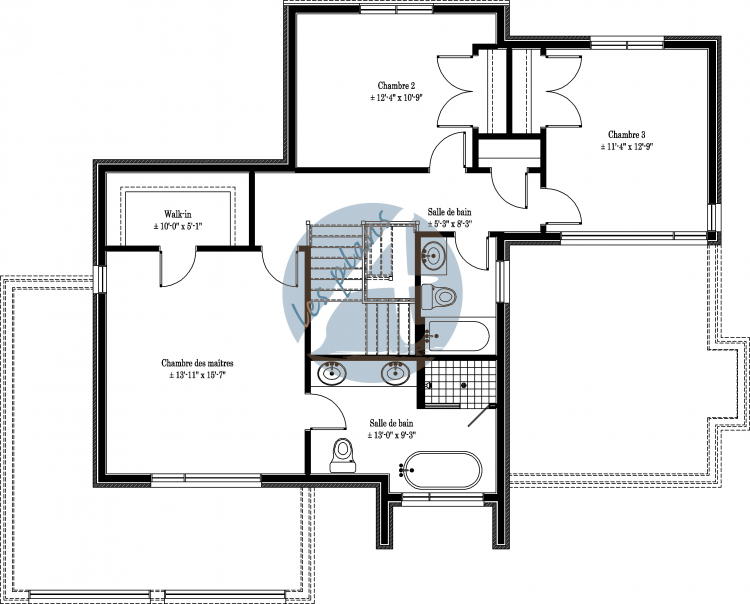 Plan de l'étage - Maison à 2 étages 11034A