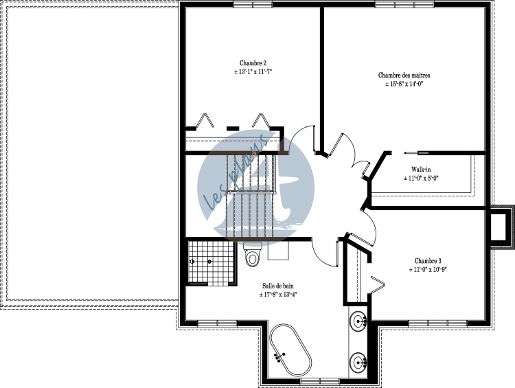 Plan de l'étage - Maison à 2 étages 11036A