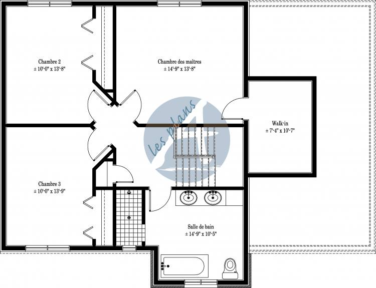 Plan de l'étage - Maison à 2 étages 12010