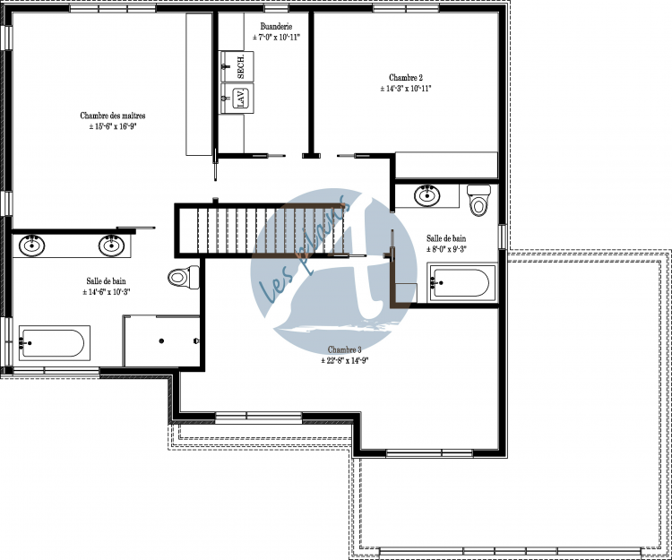 Plan de l'étage - Maison à 2 étages 12022A