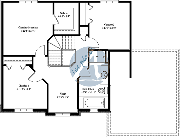 Plan de l'étage - Maison à 2 étages 12023