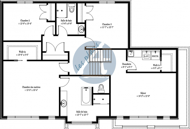 Plan de l'étage - Maison à 2 étages 12045A