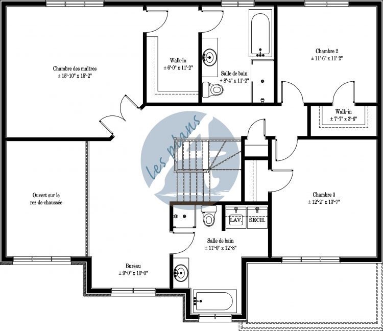 Plan de l'étage - Maison à 2 étages 12047A