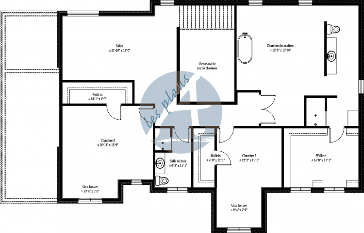 Plan de l'étage - Maison à 2 étages 12055A