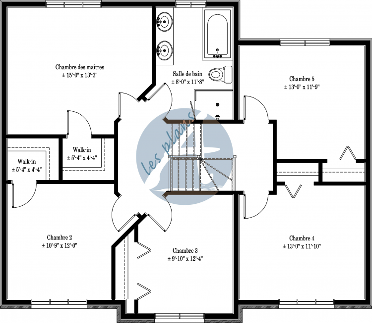 Plan de l'étage - Maison à 2 étages 12059A