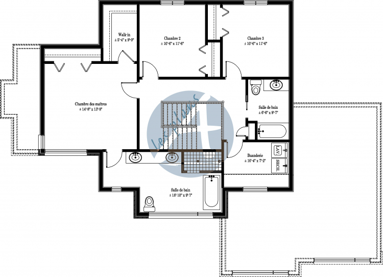 Plan de l'étage - Maison à 2 étages 12065