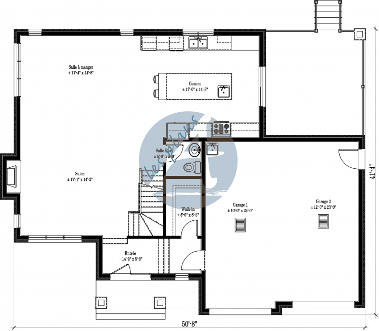 Plan du rez-de-chaussée - Maison à 2 étages 13005