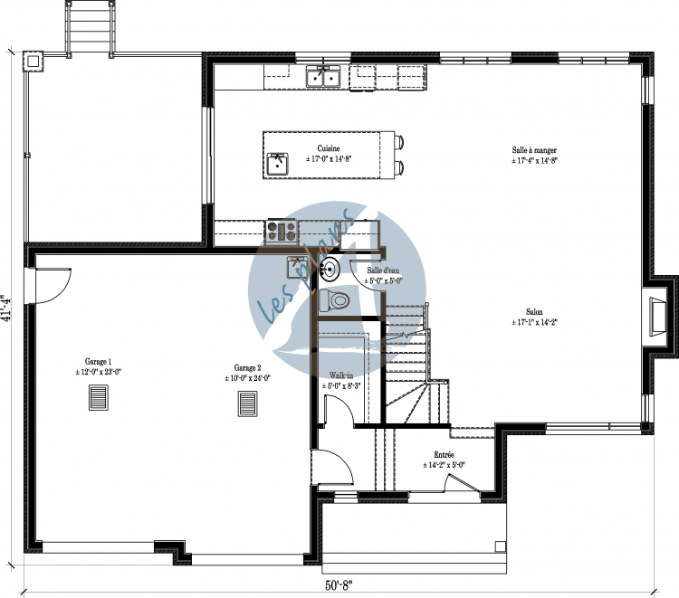 Plan du rez-de-chaussée - Cottage 13009C