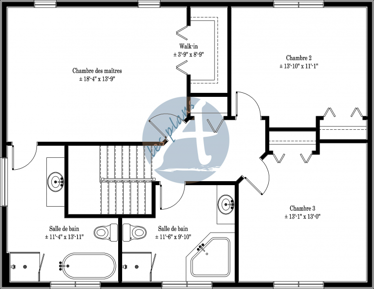 Plan de l'étage - Maison à 2 étages 13011